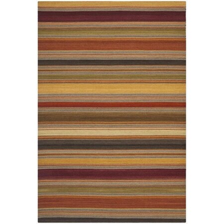 Safavieh 9 x 12 ft. Large Rectangle Contemporary Striped Kilim Gold Area Rug STK315A-9